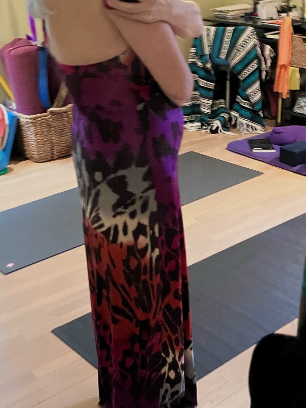 grass collection Sleeveless Maxi Dress in Red, Purple, Black